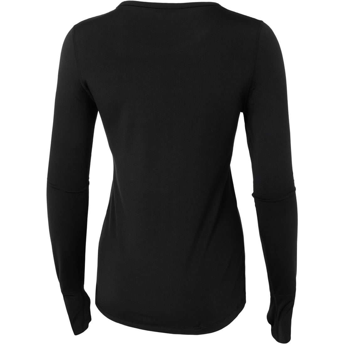 חולצת Aztec Thermo Top 3.0 W שחורה עם שרוולים ארוכים מוצגת במבט מאחור, ומדגישה את העיצוב הפשוט שלה, את מחשוף הצוואר העגול ואת השרוולים הצמודים.