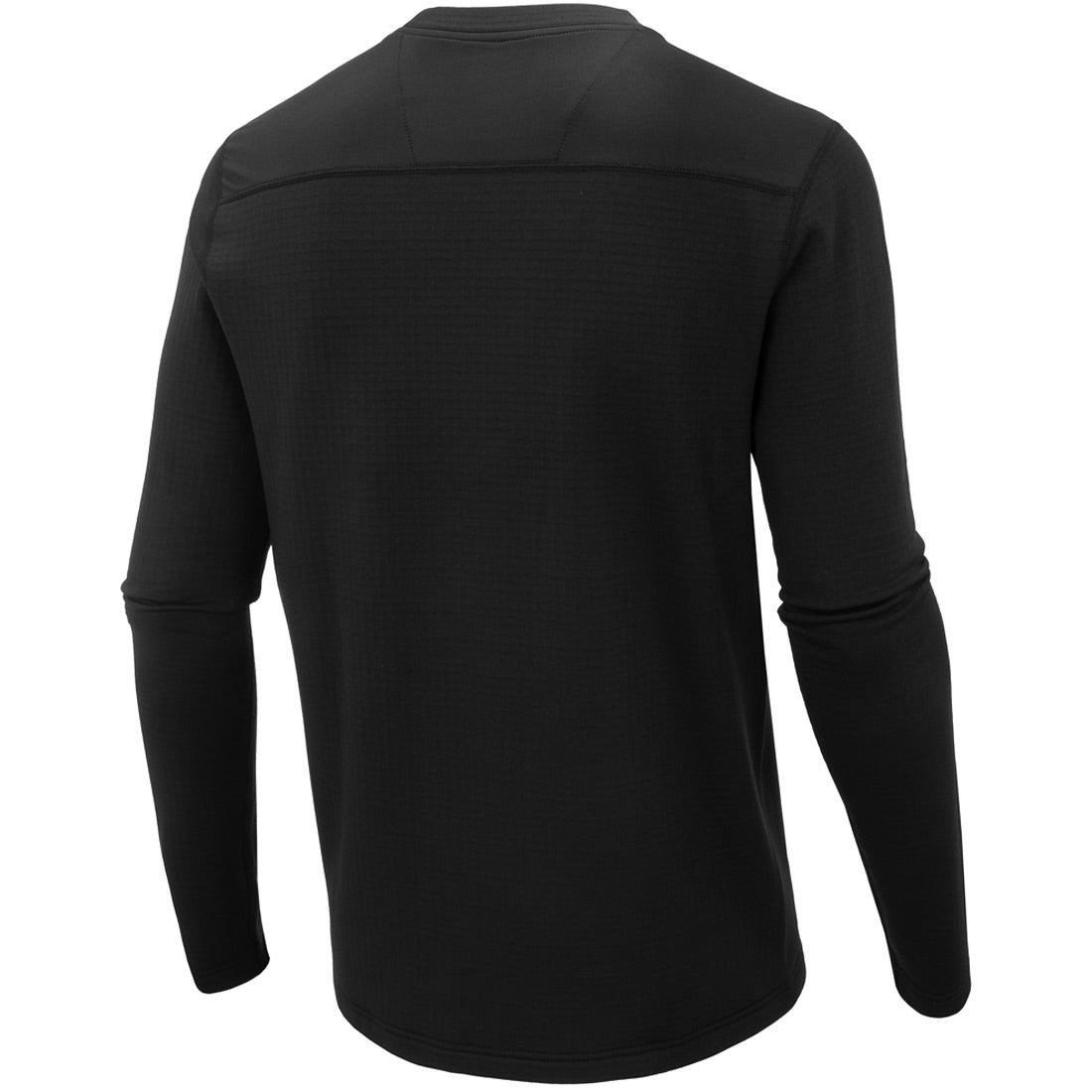 חולצת Aztec Thermo Top III 3.0 M היא חולצה שחורה עם שרוולים ארוכים המוצגת במבט מאחור, המדגישה את מחשוף הצווארון העגול ואת פרטי התפרים העדינים לאורך הכתפיים ובחלק העליון של הגב.