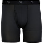 סט של 2 תחתוני בוקסר לגברים מסדרת Aztec Wicking Underwear II, הכולל תחתוני בוקסר שחורים עם מרקם פסים עדין, חגורה שחורה עם לוגואים מעגליים ובד המנדף זיעה, כדי לשמור על קרירות ונוחות לאורך כל היום.