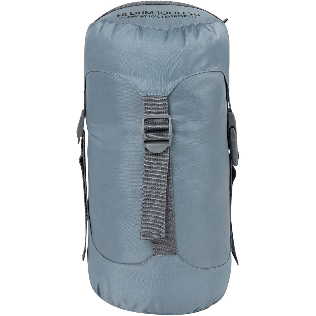 שק השינה Aztec Helium II 1000 3d הוא שק שינה אפור וצילינדרי, המגיע בתוך שק דחיסה עם רצועות ואבזמים מתכווננים. המבנה התלת-ממדי שלו מבטיח חום ונוחות מעולים, ובחלקו העליון מוטבע הכיתוב “Helium II 1000 3d”.