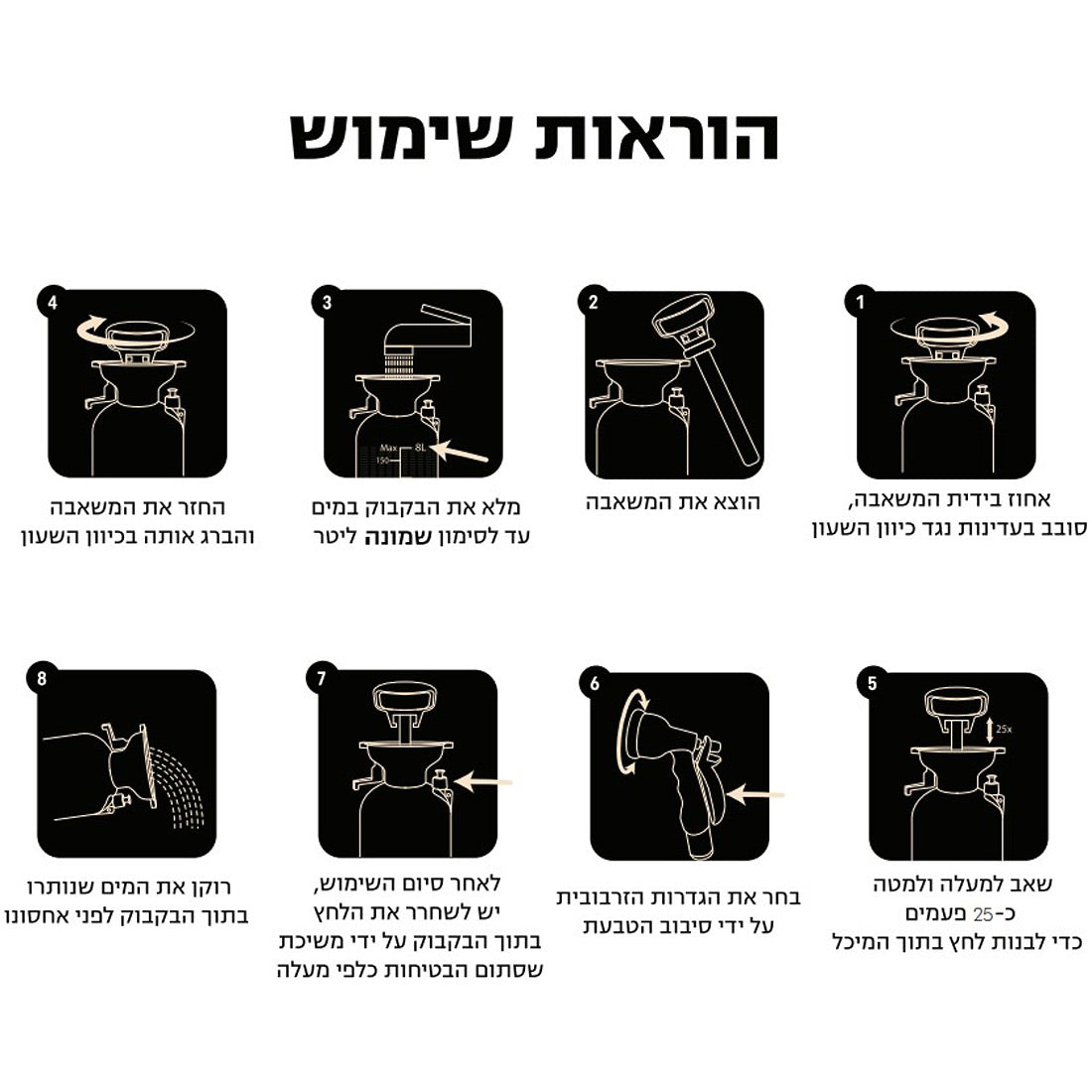 מקלחת שטח ניידת - Nimbus Rain Maker 8L