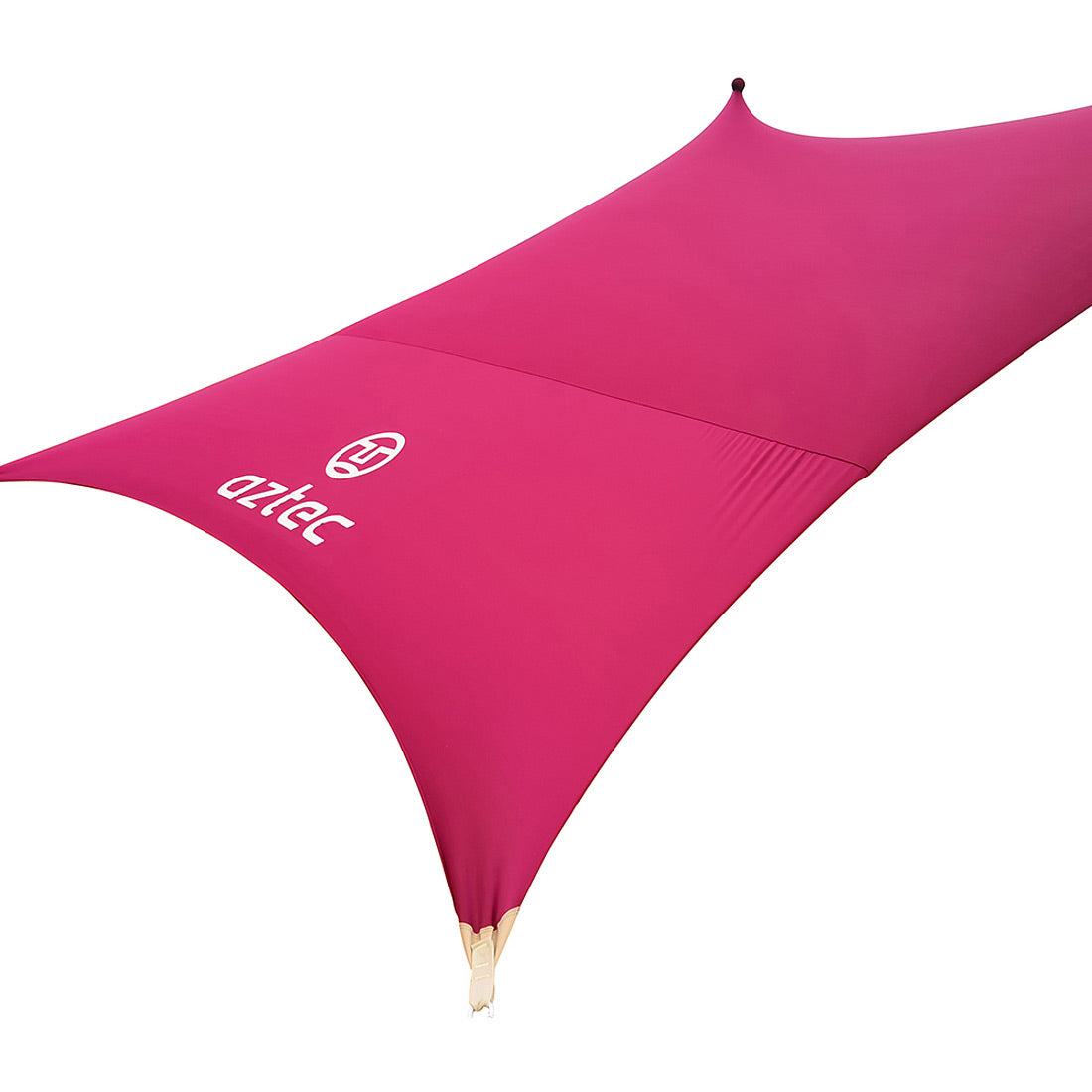 ה-Aztec Cabana II 4 הוא סככת חוץ גדולה ומוארת בצבע מג'נטה, המתאימה במיוחד לקמפינג. היא מעוטרת בלוגו Aztec ובכיתוב לבן, עם פינות מחודדות ומתוחות, המוצגים על רקע לבן חלק.