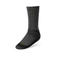 גרבי ה-Aztec Merino Mid II Army מבית Aztec מוצגים בעמידה על רקע לבן חלק, בצבע אפור כהה עם נגיעות שחורות באזור הבוהן, העקב והקשת.