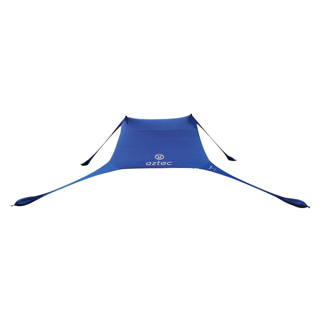סככת השמש Aztec Sun Shade כוללת ארבע נקודות עיגון מורחבות ושתי פינות תמיכה מוגבהות להגנה מפני קרינת UV בחוץ — משתלבת באופן מושלם עם תיק Aztec Sunbag L לנוחות נוספת בימים שטופי שמש.