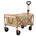 עגלת שירות מתקפלת מדגם Aztec Badger Click Cart עם גוף מבד בצבע חום בהיר, מסגרת מתכת חומה, ארבעה גלגלים שחורים וידית טלסקופית.