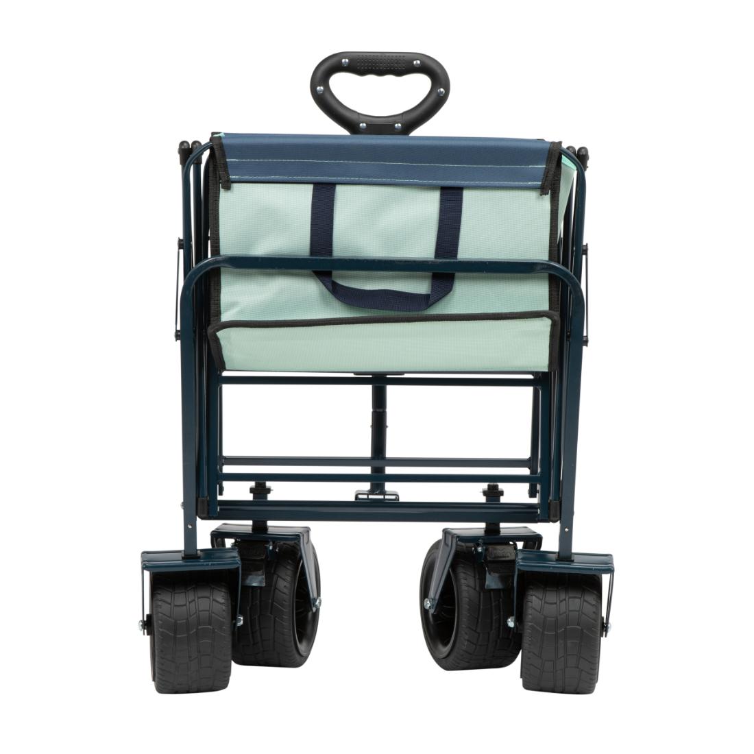 עגלת Aztec Scorpion Click Cart – עגלת שירות מתקפלת עם ארבעה צמיגים רחבים, ידית שחורה ותושבת Scorpion Click התואמת לממשק mikroBUS.