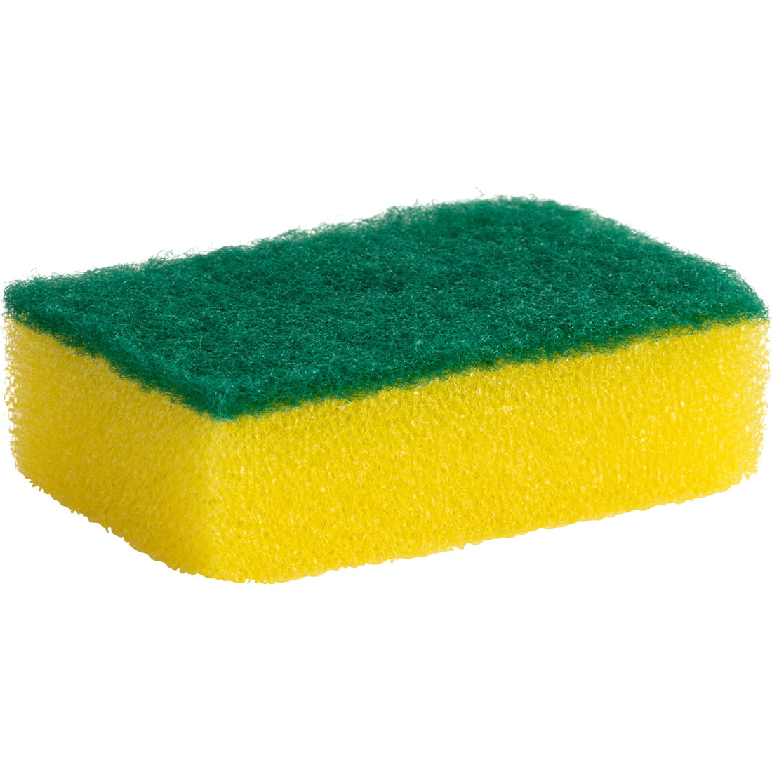 ה-Aztec Mesting 01E הוא ספוג מטבח מלבני בעל בסיס קצף צהוב ומשטח קרצוף שוחק בצבע ירוק.